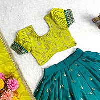 P176: Beautiful Soft Chinnon Silk Lehanga Sets P176: Beautiful Soft Chinnon Silk Lehanga Sets