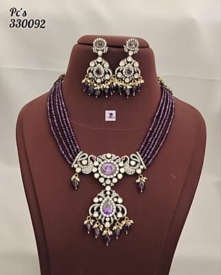 Beautiful  Victorian Purple Color Beads Set 101
