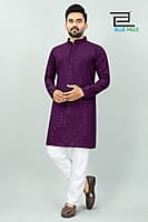 B680: Men Chikankari Kurta Pajama Sets