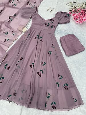 V135: Beautiful 3 pcs Georgette Dress