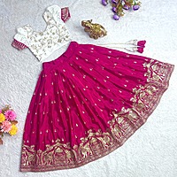 P176: Beautiful Soft Chinnon Silk Lehanga Sets P176: Beautiful Soft Chinnon Silk Lehanga Sets
