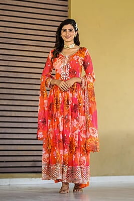 B2093: Beautiful Georgette Long Frocks