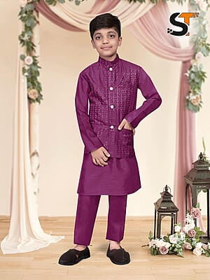 V136: Beautiful Kids Kurta Pajama Set With Jacket