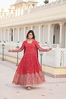 B002:Georgette Frock With Sequins Embroidered Work with Dupatta