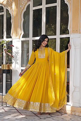 P338: Beautiful Georgette Frocks With Duppata