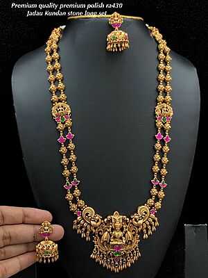 V393: Beautiful Premium Quality Premium Polish Jadau Kundan Stone Long Haram