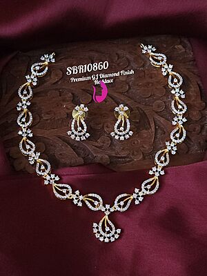 V949: Beautiful  Premium GJ Diamond Finish Necklace Set