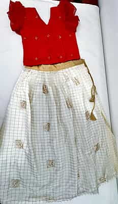 B1456: Ready To Ship Kids Organza Lehenga Set