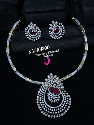 v958:  Beautiful Premium GJ Diamond Finish Necklace Set