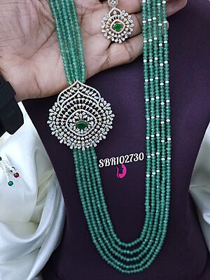 v969: Beautiful Premium GJ Diamond Finish Rani Haram Set