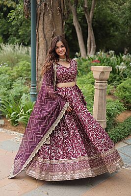 P339: Beautiful Designer Dola Silk Lehanga Sets