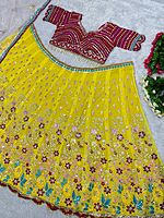 P704: Beautiful Bridal Wear Mirror Work Lehanga Sets