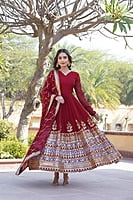 Georgette Long Frock with Dupatta