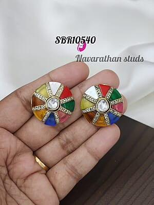 M007: Multicolour Stones Earrings