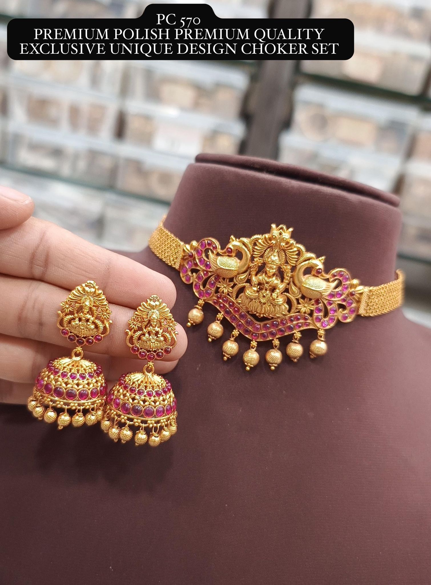 v998: Beautiful Premium Polish Premium Quality Unique Design Choker Set