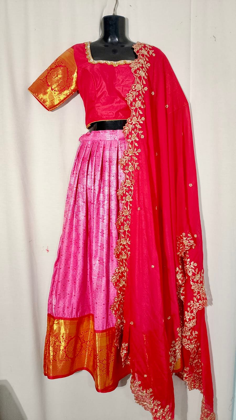 c062: Ready To Ship Beautiful Kanchipuram Silk Lehenga Set