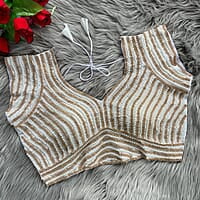 V138: Beautiful Readymade Pearls Work Blouse