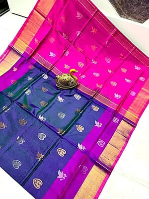 B066: Pure Handloom Uppada Silk Saree With Stitched Blouse