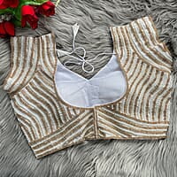 V138: Beautiful Readymade Pearls Work Blouse