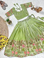 P591: Beautiful Designer Crushed Silk Lehenga Sets In Embodied Work Boders P591: Beautiful Designer Crushed Silk Lehenga Sets In Embodied Work Boders