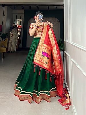 V177: Beautiful Soft silk paithani Lehanga set
