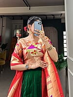 V177: Beautiful Soft silk paithani Lehanga set