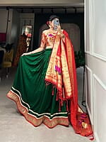 V177: Beautiful Soft silk paithani Lehanga set