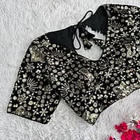 B3223: Beautiful Readymade Pure Velvete Gloden Sequins Embroidery Work B3223: Beautiful Readymade Pure Velvete Gloden Sequins Embroidery Work