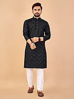 M860: Mens Mirror Work Kurta Pajama Sets