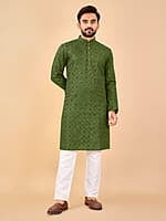 M860: Mens Mirror Work Kurta Pajama Sets