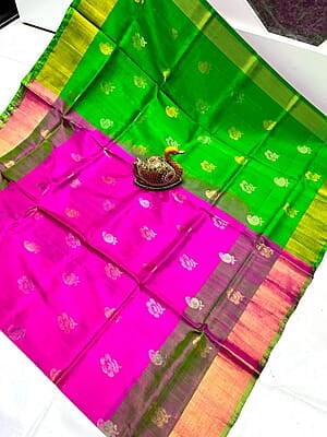 B067: Pure Handloom Uppada Silk Saree With Stitched Blouse