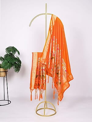 B473: Designer Soft Silk Paithani Duppata
