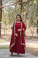 V510: Beautiful Georgette frocks with duppata