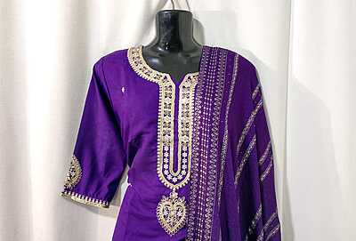 P576: Ready To Ship Beautiful 3pc Silk Kurti Set