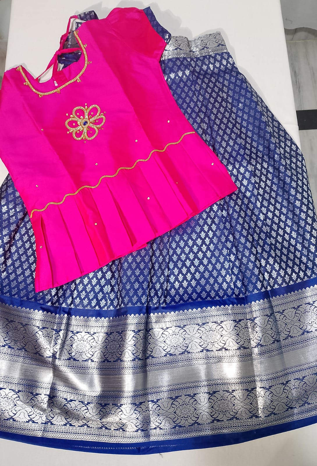 c080: Ready To Ship Soft Silk Kids Lehenga Set