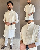 Men Kurta Pajama Set with Jacket