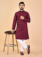 M860: Mens Mirror Work Kurta Pajama Sets