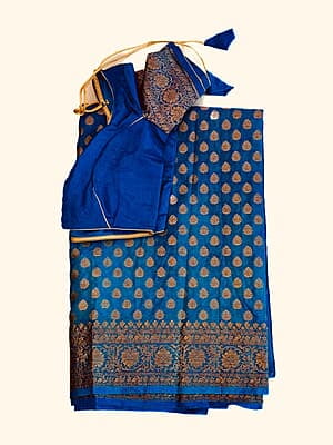 M762: Beautiful Banarasi Warm Silk Saree With Stitched Blouse