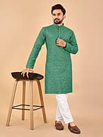 M860: Mens Mirror Work Kurta Pajama Sets