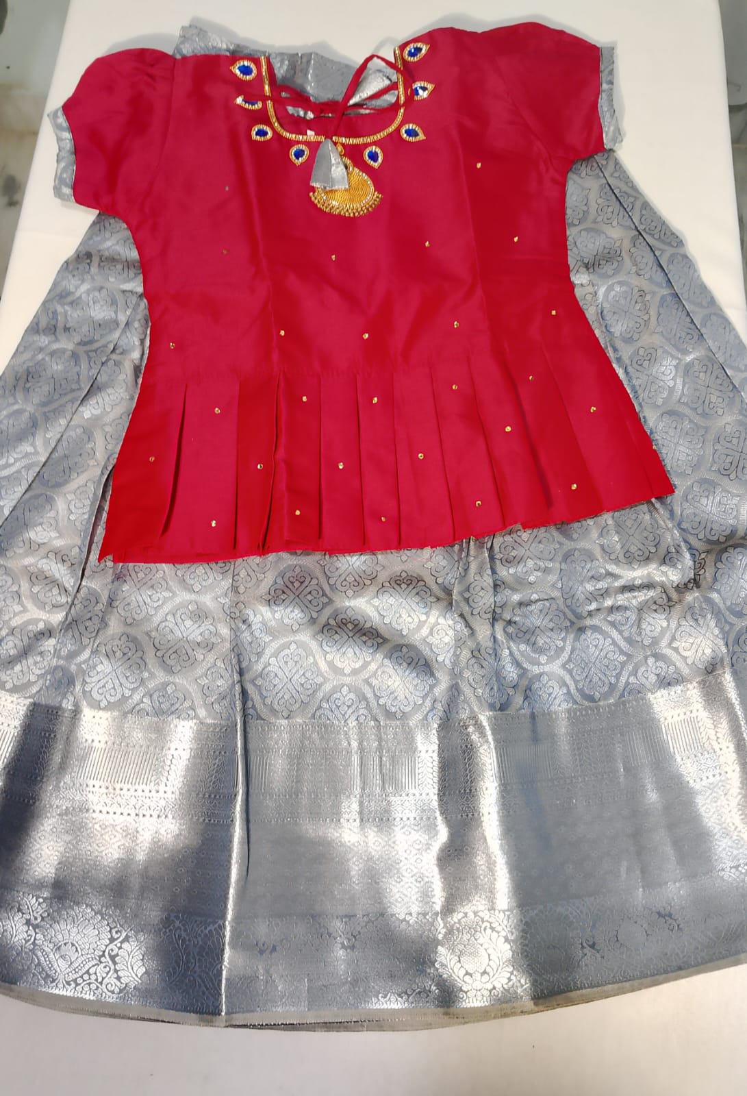 c078: Ready To Ship Soft Silk Kids Lehenga Set
