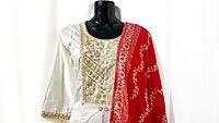 P588: Ready To Ship Beautiful 3pc Silk Kurti Set