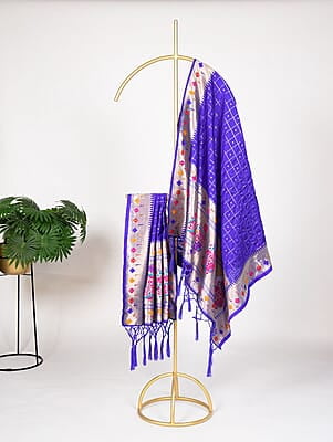 B472: Designer Soft Silk Paithani Duppata