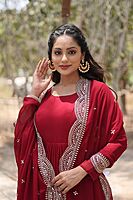 V510: Beautiful Georgette frocks with duppata