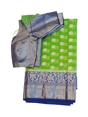M769: Beautiful Banarasi Organza Saree With Stitched Blouse