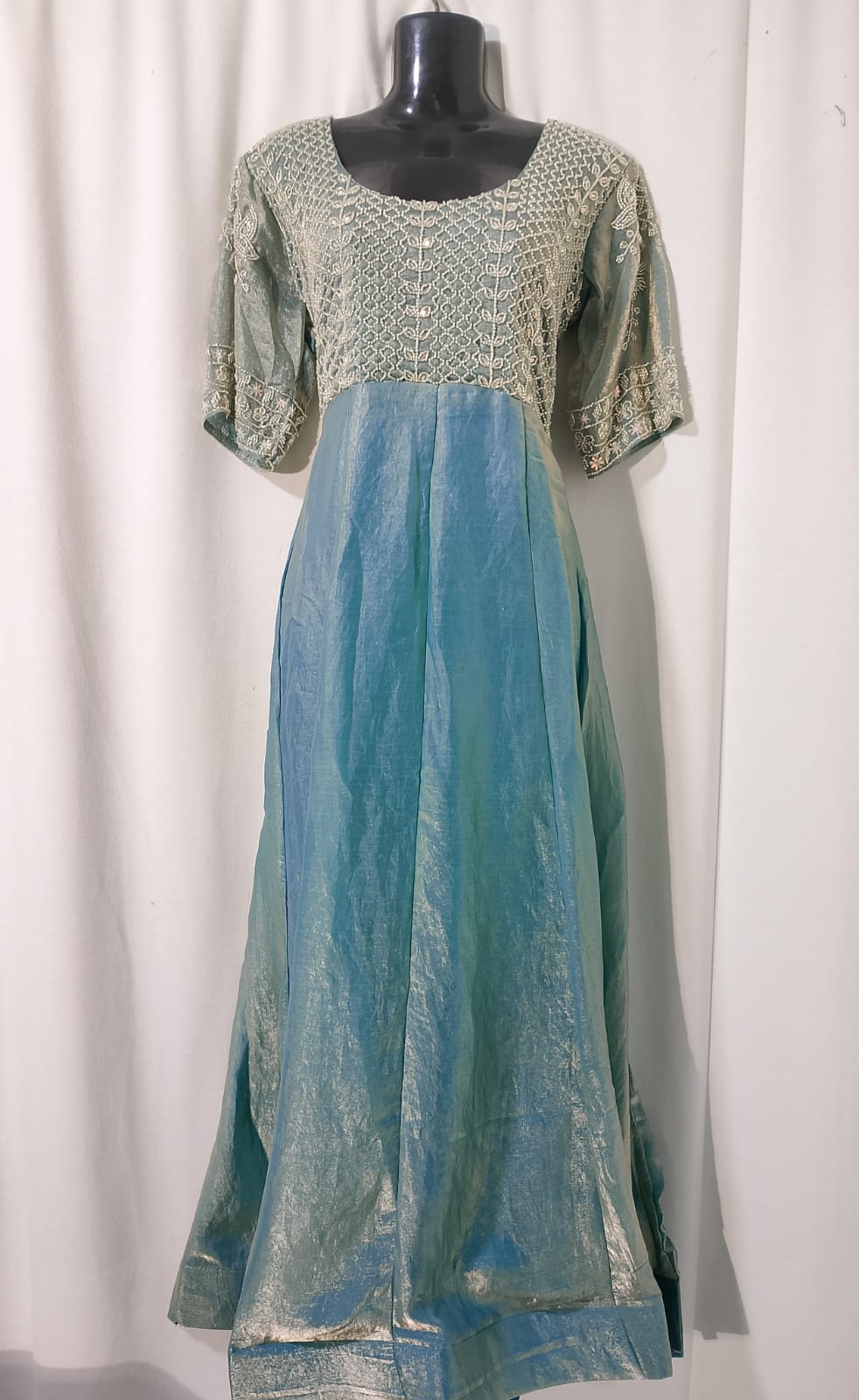 c077: Ready To Ship Space Silk Long Frock