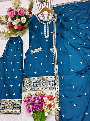B1982: Beautiful Chinnon Silk 3pc Dress Sets