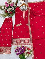 B1982: Beautiful Chinnon Silk 3pc Dress Sets